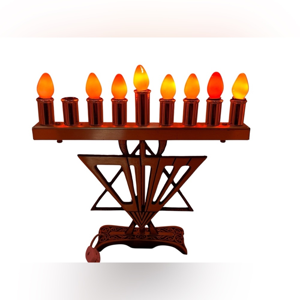Electric Brass Menorah Hanukkah,
